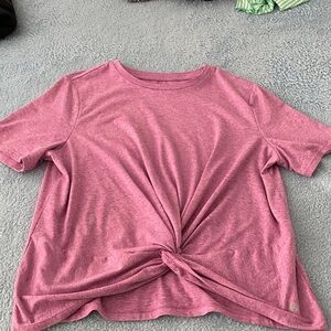 Athletic Wear Pink Twist Front Tee